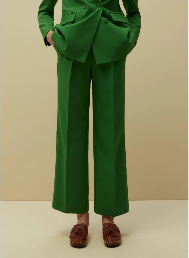 Ovs Ovs Piombo Wide-Leg Trousers With Inverted Pleats