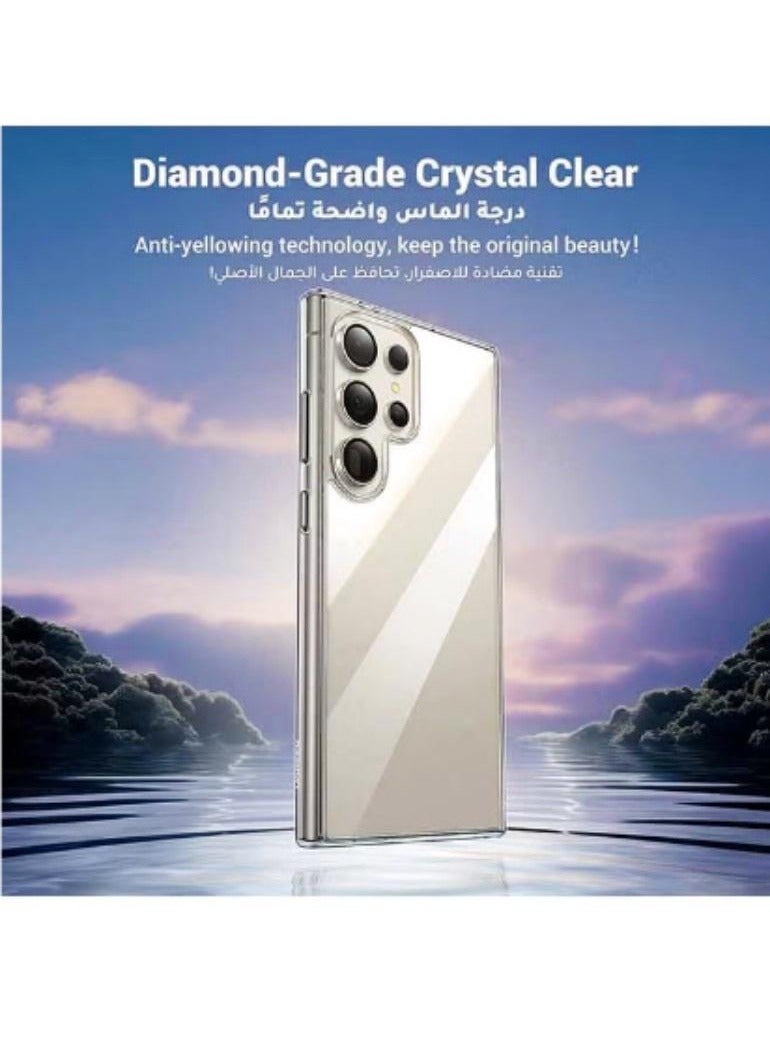 Samsung Galaxy S25 Ultra Case Cover 6.9 Inch, Effectively Delays Yellowing Case, Shockproof Bumper Protective Phone Cover, Full Coverage Drop Protection Case, Anti-Scratch Back Cover (Clear) - Image 4