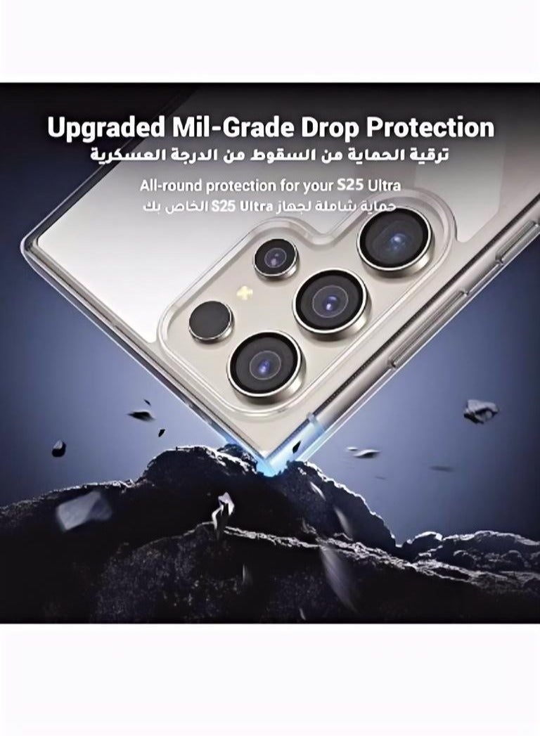 Samsung Galaxy S25 Ultra Case Cover 6.9 Inch, Effectively Delays Yellowing Case, Shockproof Bumper Protective Phone Cover, Full Coverage Drop Protection Case, Anti-Scratch Back Cover (Clear) - Image 5