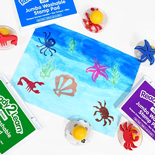 READY 2 LEARN Giant Stampers - Sea Creatures - Set of 10 - Easy to Hold Foam Stamps for Kids - Arts and Crafts Stamps for Displays, Posters, Signs and DIY Projects - Image 4