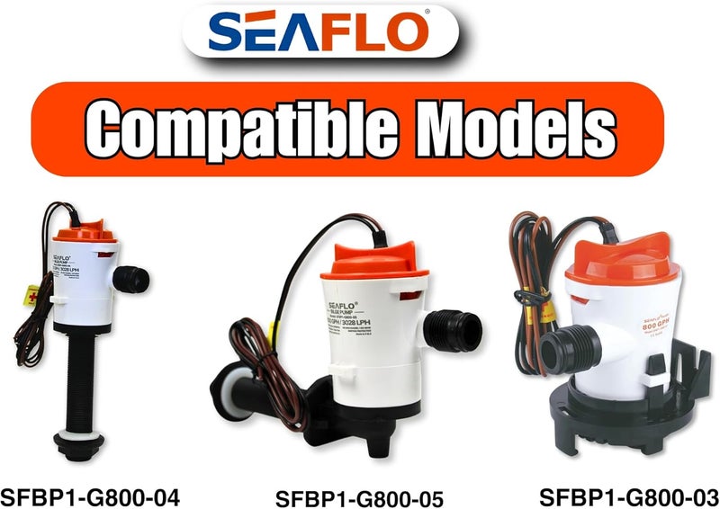 SEAFLO 12V 800 GPH Bilge/Livewell/Baitwell Pump Replacement Cartridge Motor – Fits Models: SFBP1-G800-03, SFBP1-G800-04 & SFBP1-G800-05, Quick-Click Installation, 4-Year Warranty - Image 3