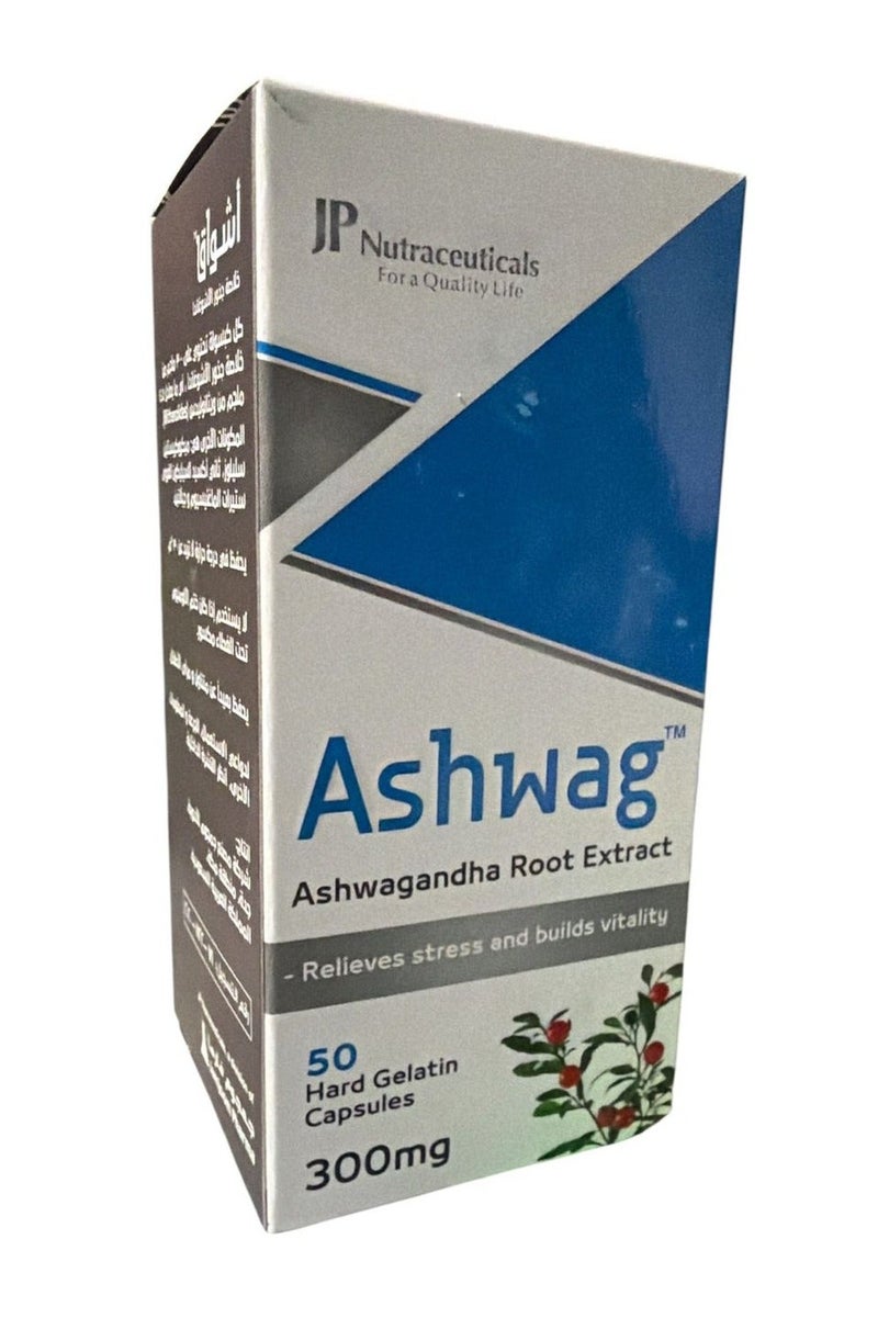 JP Nutraceuticals Ashwag 300Mg, 50 Capsules - Image 1