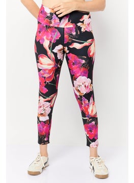 GUESS Women Full Length High Rise Floral Print Leggings, Multicolor  - Image 1