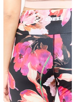 GUESS Women Full Length High Rise Floral Print Leggings, Multicolor  - Image 3