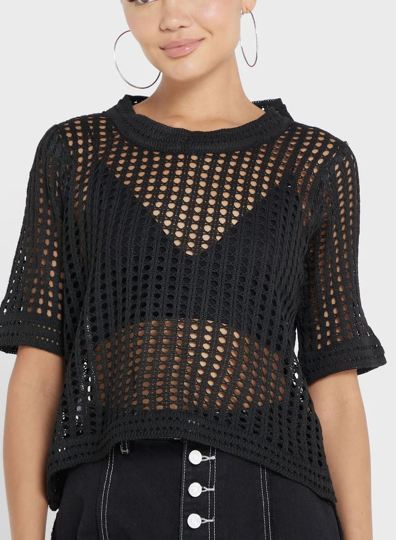 Ginger Crochet Mesh T-shirt