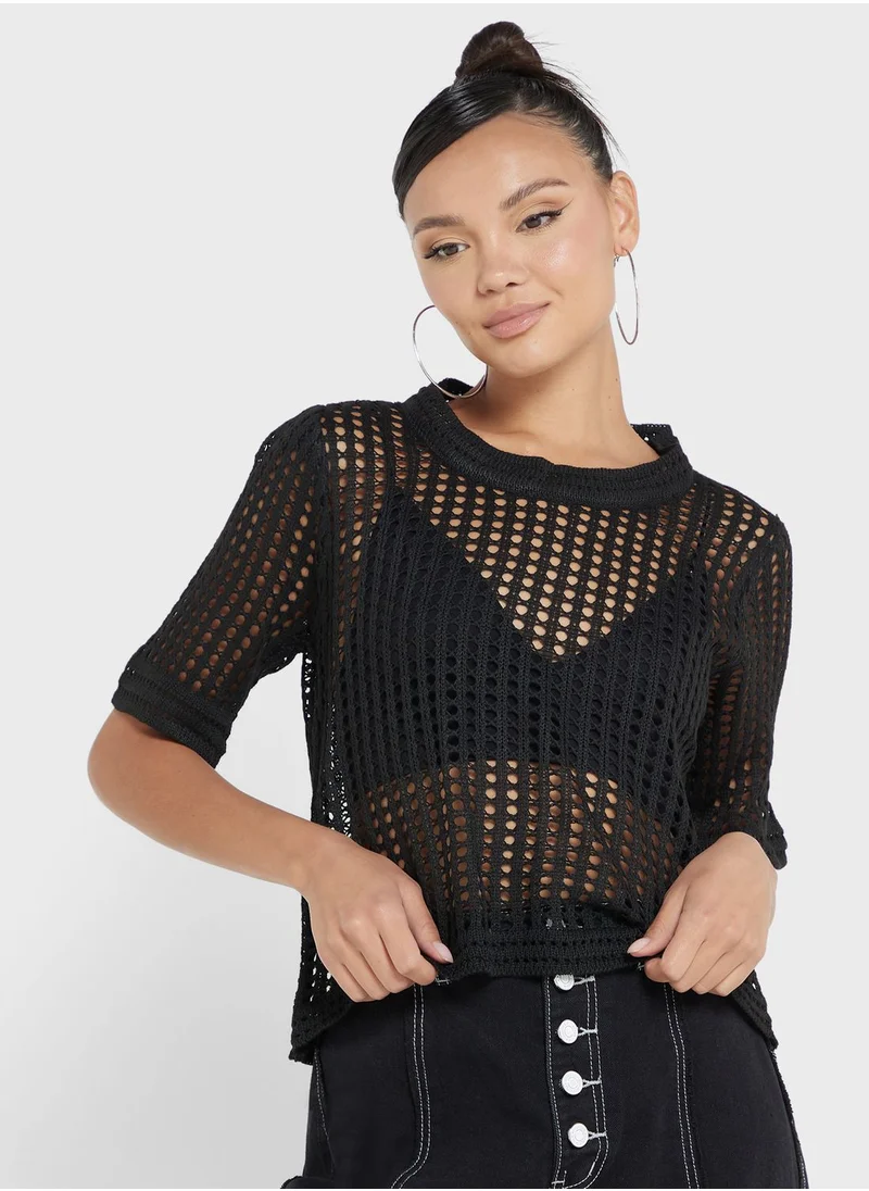 Ginger Crochet Mesh T-shirt