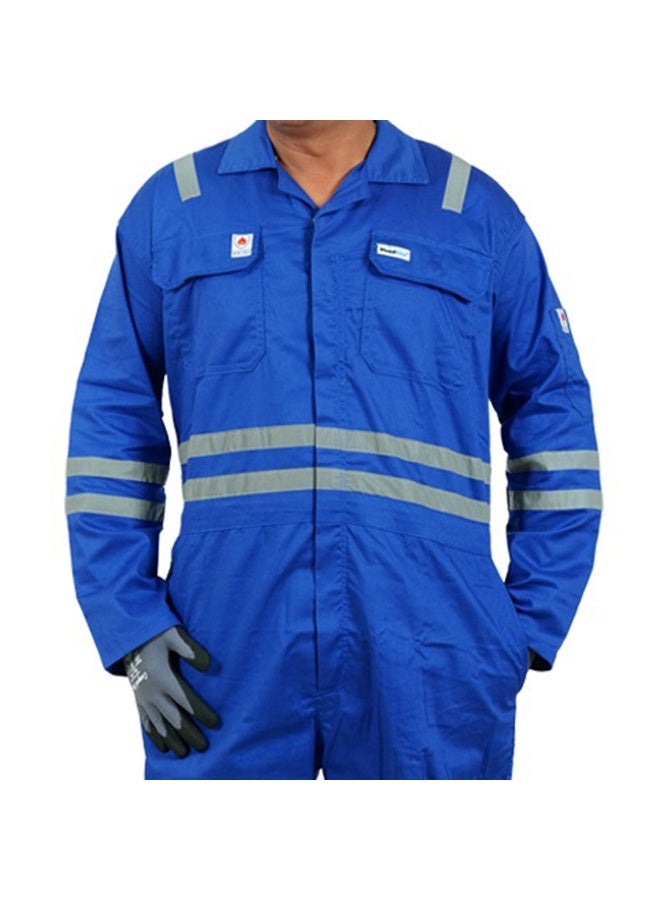 Vaultex NCE 230GSM Fire Retardant Reftlective tape cotton coverall,Royal Blue, Large - Image 3