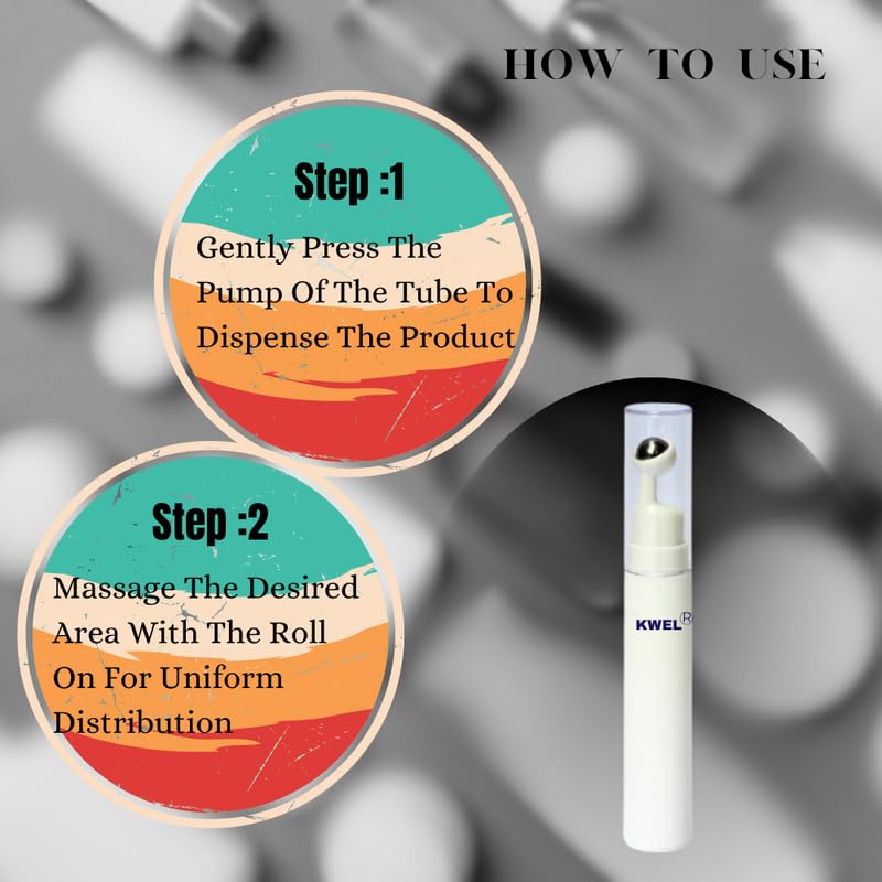 KWEL KWEL Airless Empty Roll On Bottle with Metal Cooling Rollerball Massager for Under Eye CreamGel Eye Care Oil Essential Oils Refillable Reusable15 mlPack of 2 - Image 4