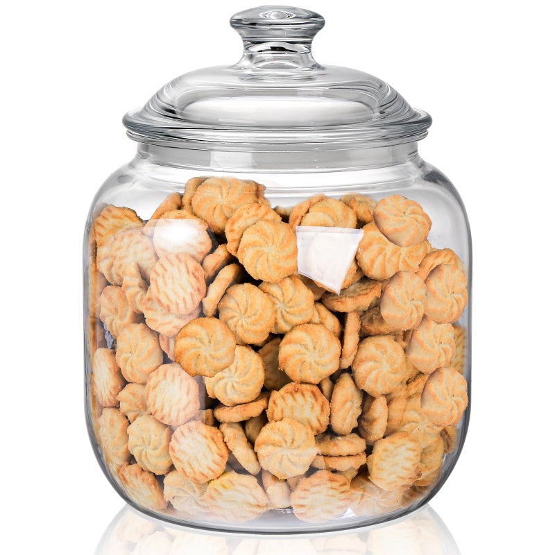 Goaste 135oz Acrylic Cookie Jar with Lid Airtight Candy Jar Unbreakable Clear Plastic Apothecary Jar with Silicone Sealing Ring for Dog Treats Snack Nuts Chocolate Sugar Herbs Spices Cereals