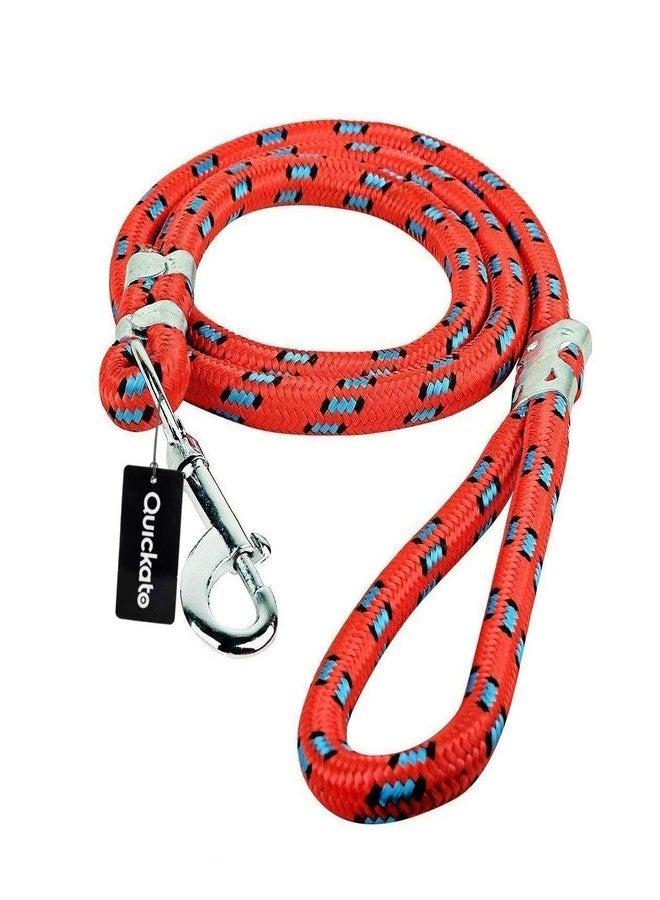 Quickato Strong Pet Dog Leash with Soft Padded Handle,Highly Reflective Rope for Night Walking,360-Degree Rotating Metal Buckle Without Tangles (Red)