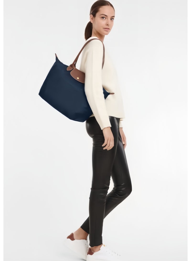 لونج شامب حقيبة نسائية لونغامب لو بلياج الأصلية الكبيرة باللون الأزرق البحري موديل L1899089P68 - Image 2