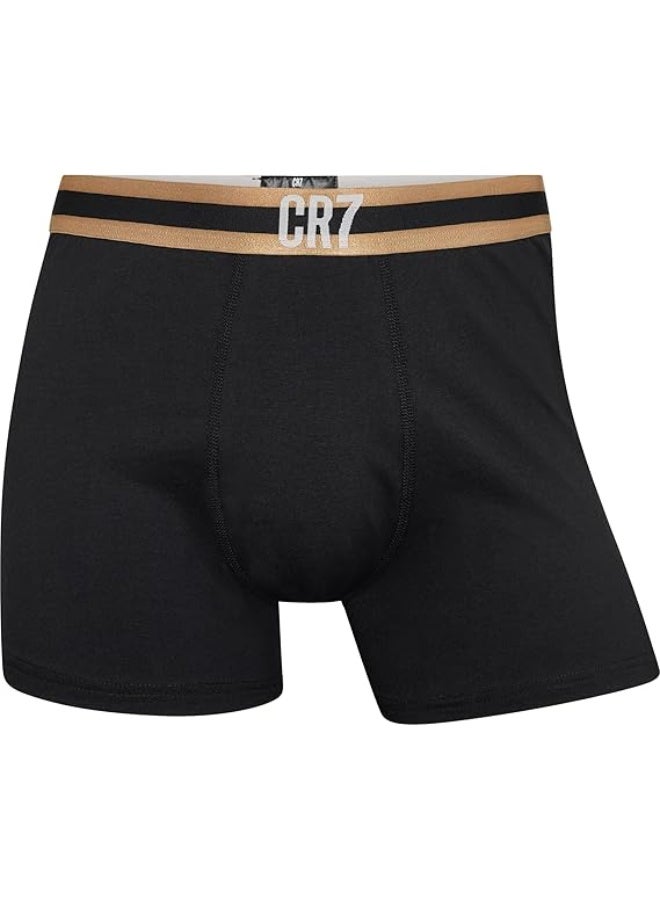 CR7 Men’s Basic Trunks 3-Pack – Premium Cotton Stretch Underwear (Black) - Image 4