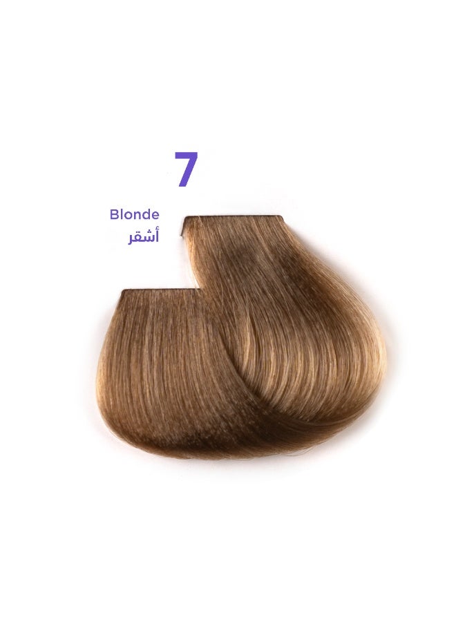 1B Hair Color Cream #7 Blonde – Permanent Natural Hair Dye with Tress Tones Tyrosine Complex | 100ml | Medium Blonde Pigment | Long-Lasting Shine & Balanced Coverage for Natural-Looking Hair - Image 1