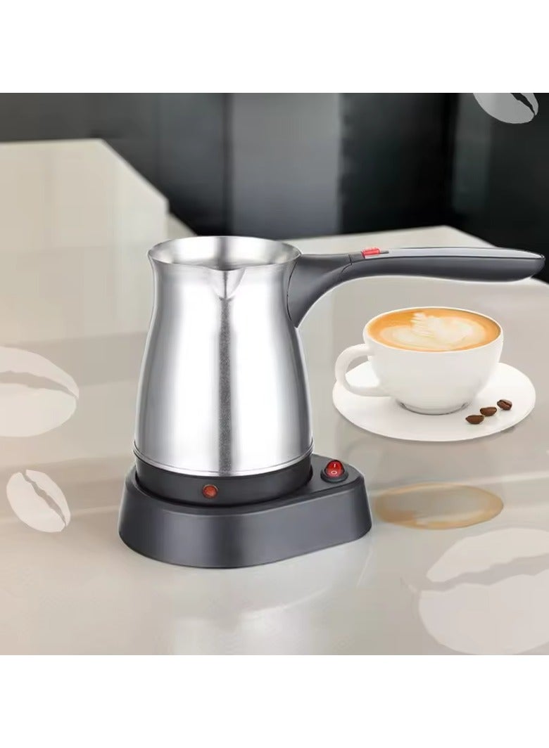 هالامين ماكينة صنع القهوة التركية الكهربائية، من الفولاذ المقاوم للصدأ، تدور 360 درجة، غلاية قهوة للاستخدام المنزلي والمكتبي، سعة 500 مل، 600 واط - Image 4