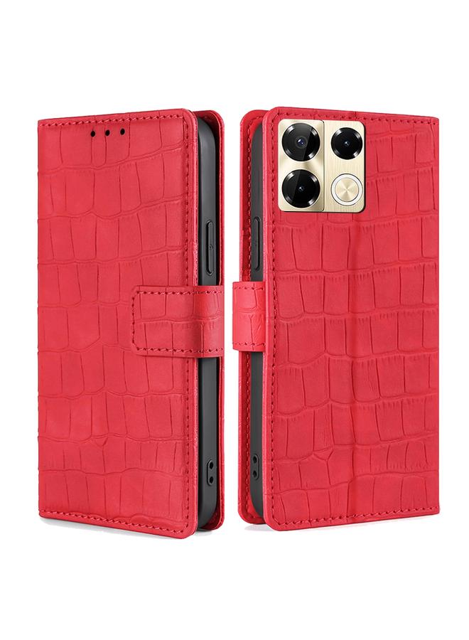 Zaboon Case For Infinix Note 40 Pro 5G Skin Feel Crocodile Magnetic Clasp Leather Phone Case - Image 1