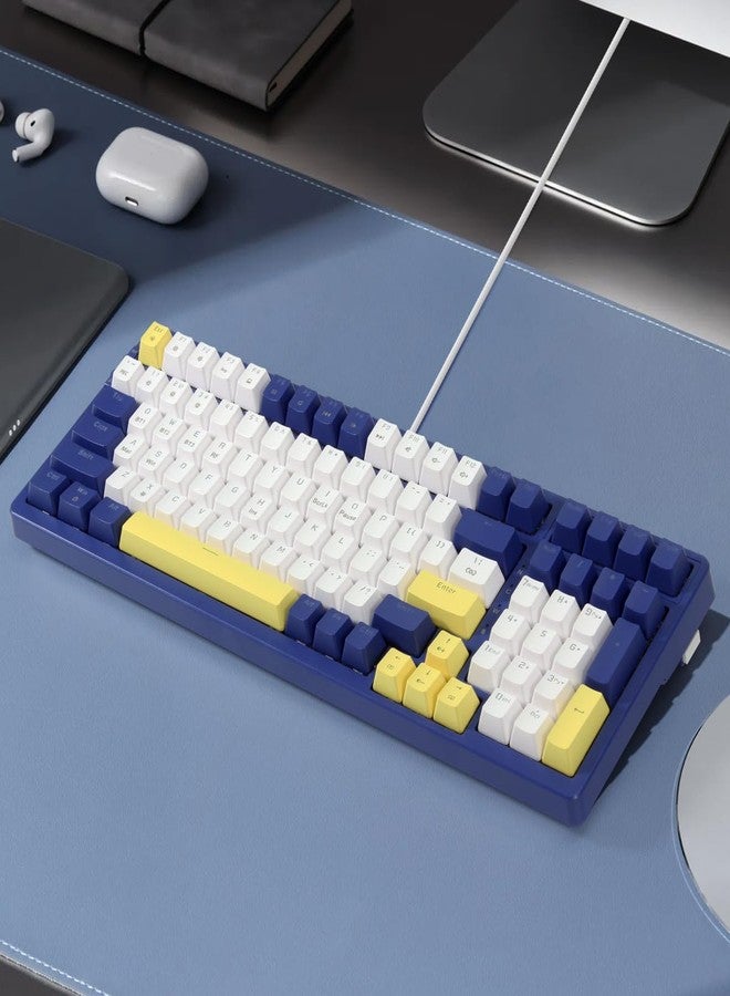 Merdia Wireless Mechanical Keyboard, Triple Mode 2.4G/USB-C/BT Gaming Keyboards 100 Keys Ice-Blue Backlit, Red Switch Keyboard | Rechargeable Mechanical Gaming Keyboards | Blue/White/Yellow - Image 2