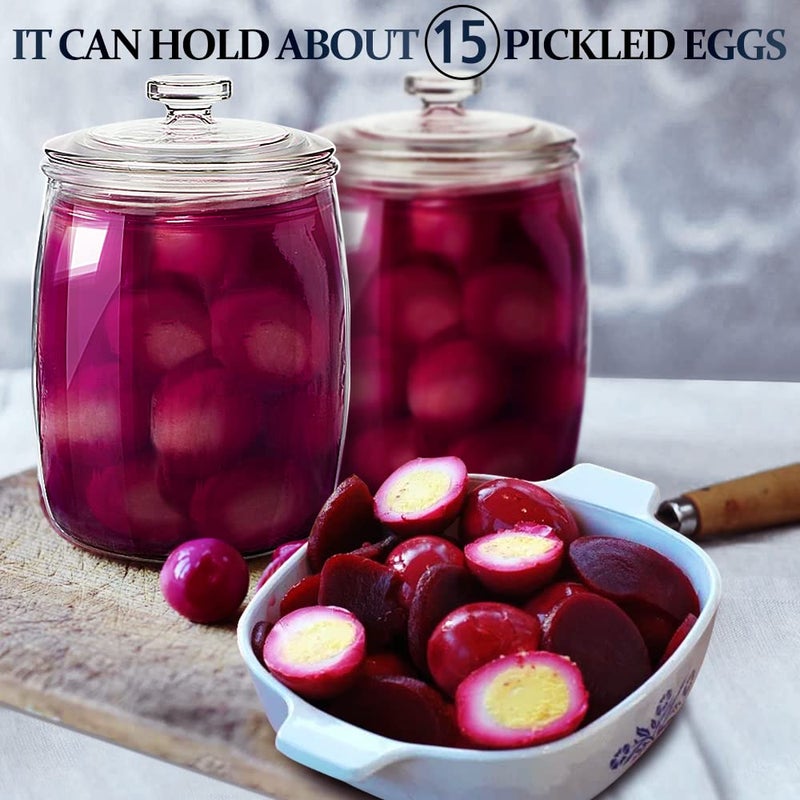 Folinstall Wide Mouth Apothecary Jar with Lid, 0.5 Gallon Glass Jar for Kitchen Storage and Laundry Room Organization, 72 oz Clear Glass Container for Cookie, Candy, Sugar, Flour, Nuts - Image 2