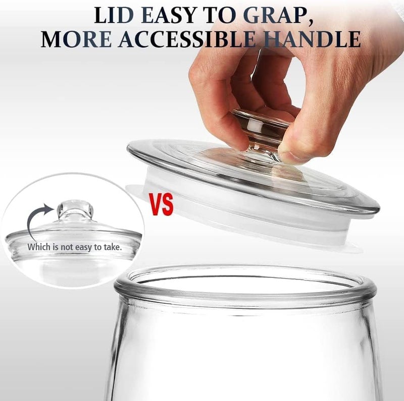 Folinstall Wide Mouth Apothecary Jar with Lid, 0.5 Gallon Glass Jar for Kitchen Storage and Laundry Room Organization, 72 oz Clear Glass Container for Cookie, Candy, Sugar, Flour, Nuts - Image 3