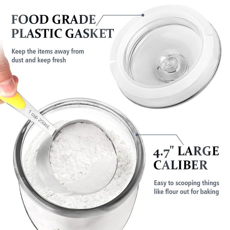 Folinstall Wide Mouth Apothecary Jar with Lid, 0.5 Gallon Glass Jar for Kitchen Storage and Laundry Room Organization, 72 oz Clear Glass Container for Cookie, Candy, Sugar, Flour, Nuts - Image 4