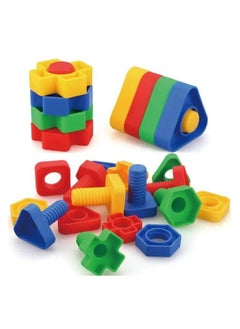 Nuts and Bolts Game, Montessori Shape and Color Matching Game for Toddlers, Building Tool to Improve Fine Motor Skills and Bolt Sorting for Kids.