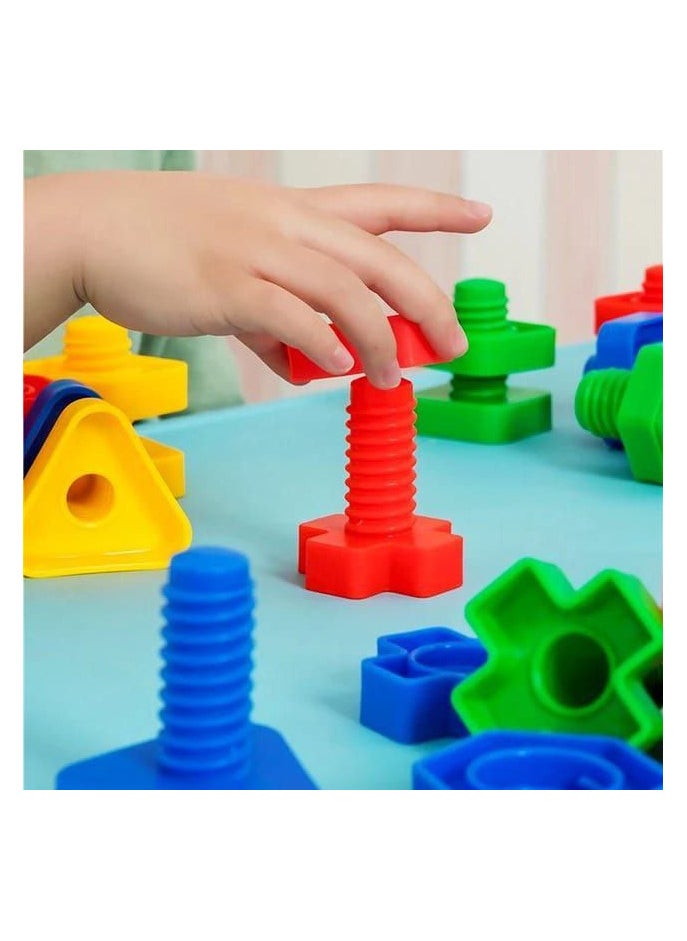 Generic - Nuts and Bolts Game, Montessori Shape and Color Matching Game for Toddlers, Building Tool to Improve Fine Motor Skills and Bolt Sorting for Kids. - Image 1