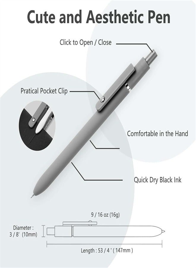 Gel Pens, 6 Pcs Black Ink Pens Fine Point Smooth Writing Pens Bulk, Cute Pens Aesthetic School Supplies, 0.5mm Black Pens for School Home Office - Image 2