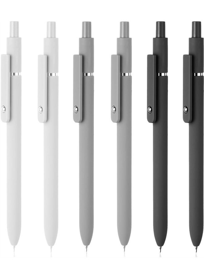 Gel Pens, 6 Pcs Black Ink Pens Fine Point Smooth Writing Pens Bulk, Cute Pens Aesthetic School Supplies, 0.5mm Black Pens for School Home Office - Image 1