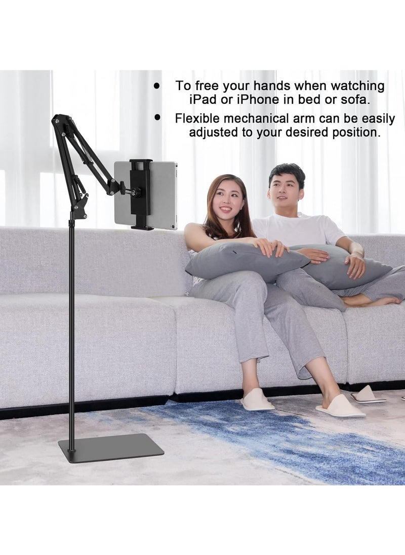 General - Tablet floor stand, adjustable universal 360-degree rotating metal tablet stand, mobile phone tablet stand suitable for iPad/iPhoneX/iPad Pro or other4.5-12.9-inch devices - Image 1