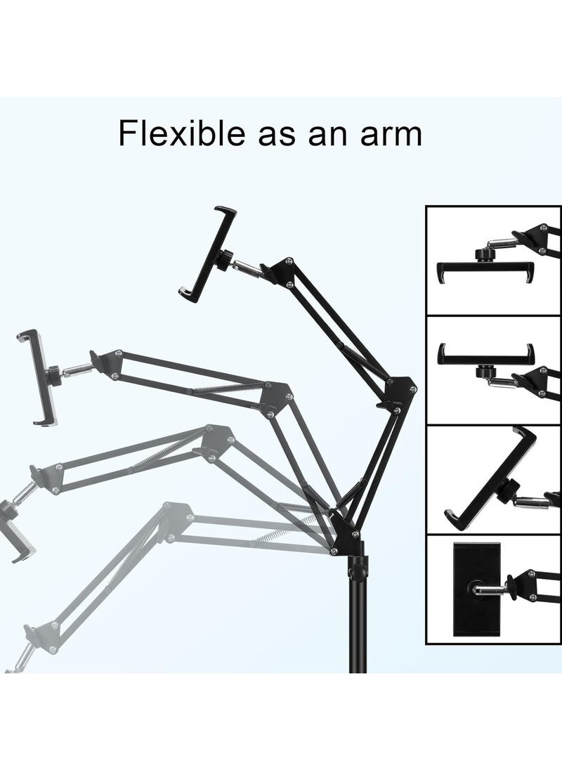 General - Tablet floor stand, adjustable universal 360-degree rotating metal tablet stand, mobile phone tablet stand suitable for iPad/iPhoneX/iPad Pro or other4.5-12.9-inch devices - Image 1