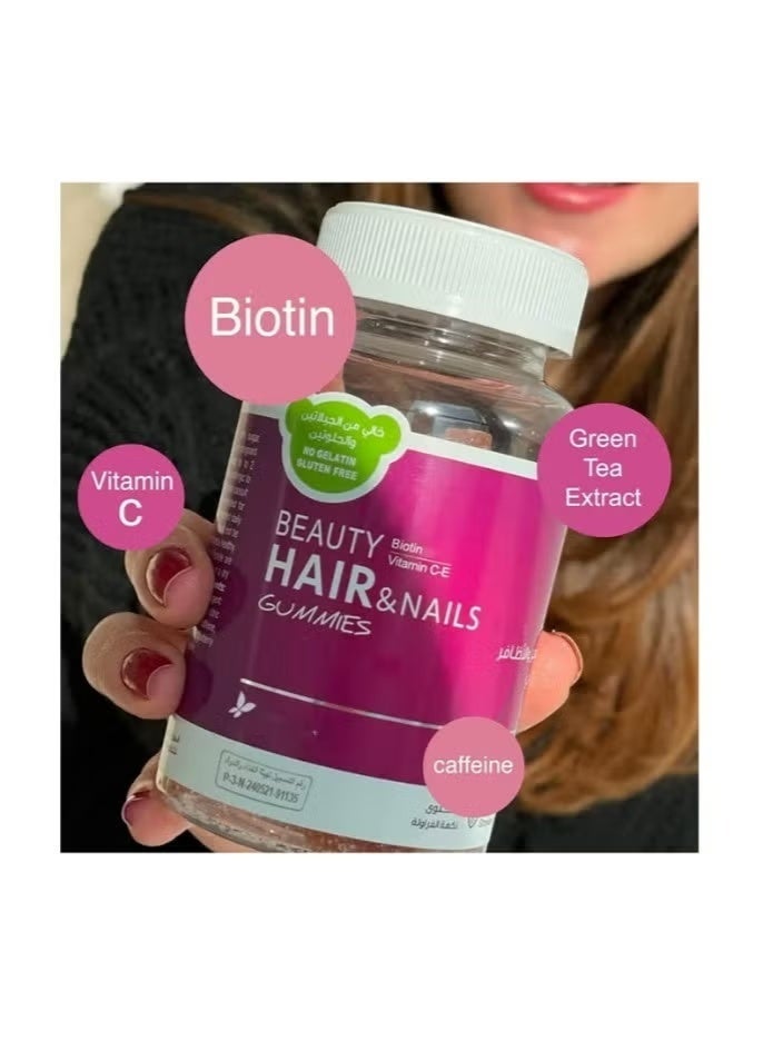 سينسي فيتامينات الجمال للشعر والأظافر للنساء - 60 قطعة هلامية (Gummies) - Image 5