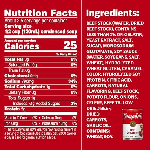 Campbell's Condensed Beef Consomme Soup, 10.5 oz Can (12 Pack) - Image 2