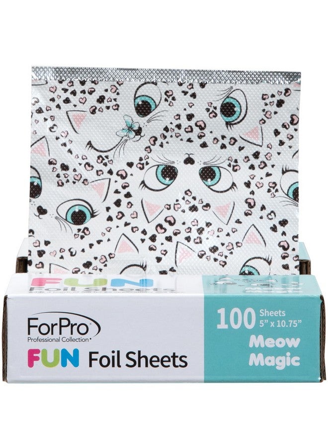 فوربرو بروفيشنال كوليكشن رقائق فويل فوربرو فن مياو ماجيك، مقاس 5 بوصات، رقائق ألومنيوم، موزع رقائق منبثق، رقائق شعر لتطبيق اللون وخدمات التحديد، آمنة للطعام، عرض 5 بوصات × طول 10.75 بوصة، 100 قطعة - Image 1