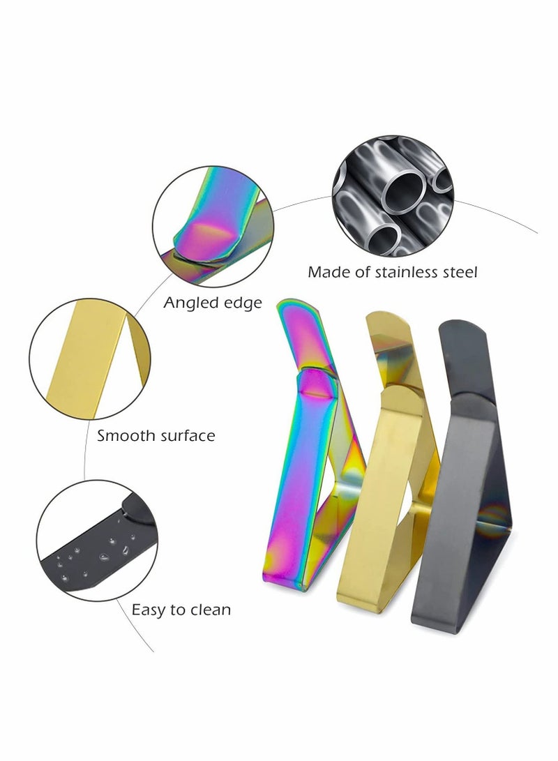 NIBEMINENT Tablecloth Clips Picnic Table Clips, 12 Pcs Stainless Steel Cloth Cover Clamps for Restaurant Camping Marquees Weddings Graduation Party(3 Colors) - Image 5