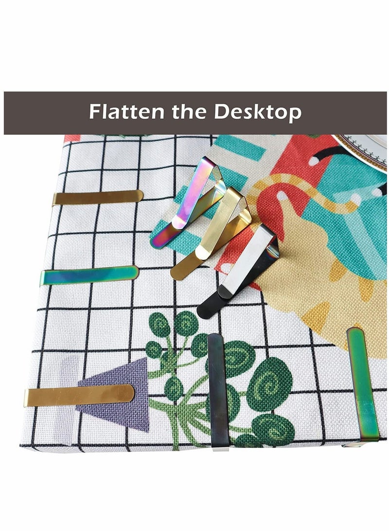 NIBEMINENT Tablecloth Clips Picnic Table Clips, 12 Pcs Stainless Steel Cloth Cover Clamps for Restaurant Camping Marquees Weddings Graduation Party(3 Colors) - Image 4