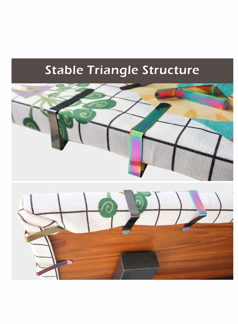 NIBEMINENT Tablecloth Clips Picnic Table Clips, 12 Pcs Stainless Steel Cloth Cover Clamps for Restaurant Camping Marquees Weddings Graduation Party(3 Colors) - Image 2