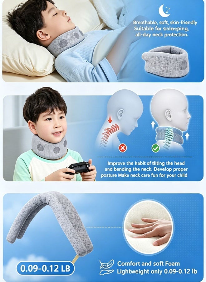 Happy D Soft Neck Brace for Posture Correction Prevent Head Forward for Kids Teens Boys Girls - Foam Cervical Collar Spinal Support to Improve Slouch Prevent Humpback Pain Relief - Image 4