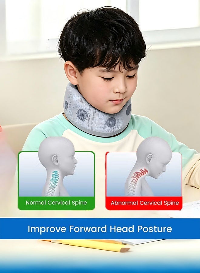 Happy D Soft Neck Brace for Posture Correction Prevent Head Forward for Kids Teens Boys Girls - Foam Cervical Collar Spinal Support to Improve Slouch Prevent Humpback Pain Relief - Image 2