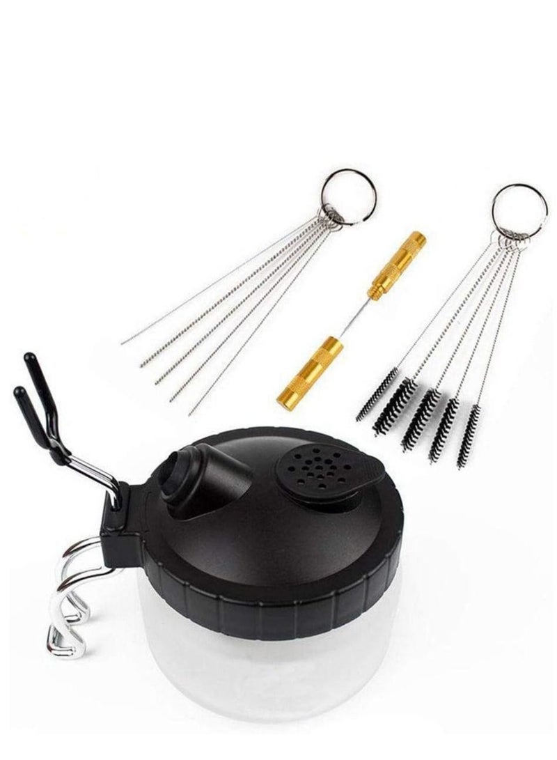 Arabest Airbrush Washing Tool Spray Gun Set Glass Airbrush Cleaning Pot Clean Brush Air Brush Cleaning Needle Airbrush Tool 4 Pieces Airbrush Accessories Kits - Image 1