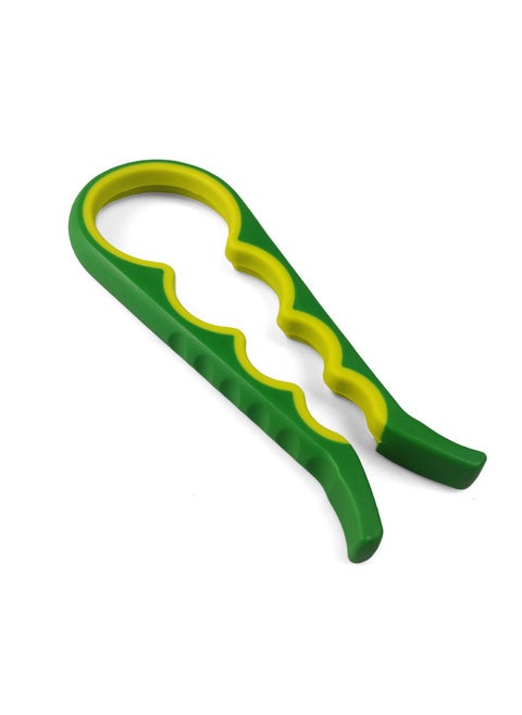 Durable Two-Tone 4-in-1 Bottle and Can Opener Green Yellow