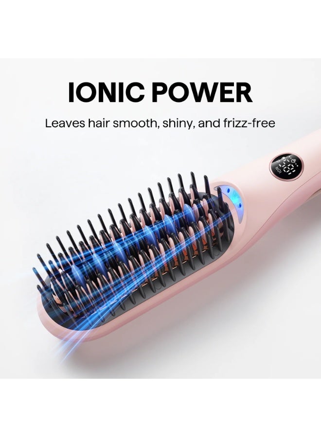 wavytalk Steambrush Pro Ionic Steam Hair Straightener Brush, Steam Straightening Brush with ION Technology for Smooth, Straight & Shiny Hair, Anti-Frizz Hair Styling Brush for All Hair Types - Image 4