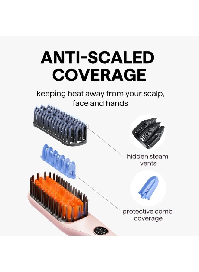 wavytalk Steambrush Pro Ionic Steam Hair Straightener Brush, Steam Straightening Brush with ION Technology for Smooth, Straight & Shiny Hair, Anti-Frizz Hair Styling Brush for All Hair Types - Image 5