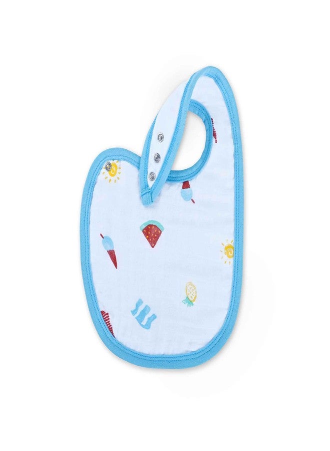 Theoni Cotton Muslin Snap Bib |New Born |Baby Feeding Bib |Sanp Closure |Adjustable Size |Baby Bib Set |Super Absorbent |Set Of 2 - Holiday Hues - Image 2