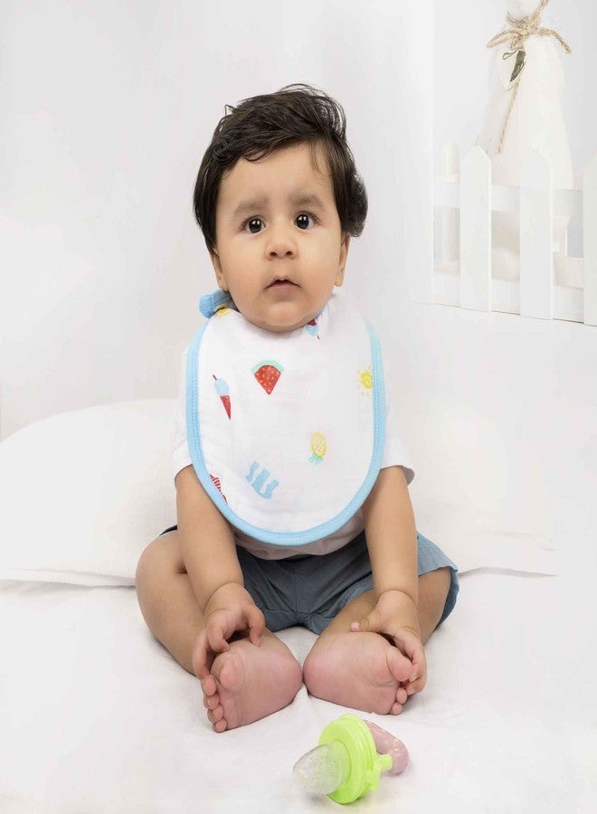 Theoni Cotton Muslin Snap Bib |New Born |Baby Feeding Bib |Sanp Closure |Adjustable Size |Baby Bib Set |Super Absorbent |Set Of 2 - Holiday Hues - Image 5