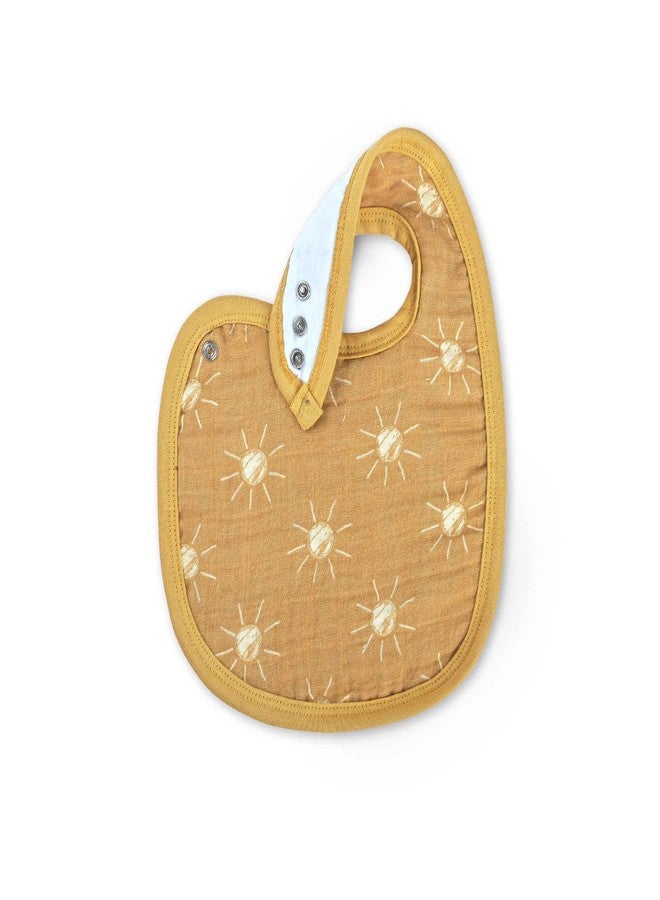 Theoni Cotton Muslin Snap Bib |New Born |Baby Feeding Bib |Sanp Closure |Adjustable Size |Baby Bib Set |Super Absorbent |Set Of 2 - Holiday Hues - Image 3