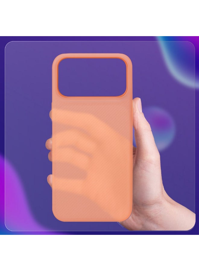 CATANES 2Packs Case Cover for iPhone 17 Pro Max, Air Skin Line Design Back Cover, Sturdy Durable Ultra-Thin Case, Drop Protection Cover Clear with Privacy Screen Protector - Cosmic Orange - Image 2