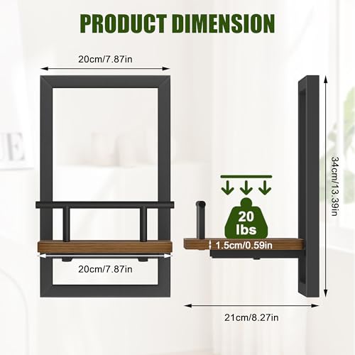 MTGSTOCL 2-Pack Floating Shelves for Indoor Plants, Wall Mounted Storage Shelves for Bedroom, Living Room, Kitchen, Office, Bathroom Decor - Image 2