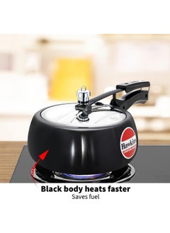 Hawkins 3.5 Liters Contura Hard Anodised Aluminium Pressure Cooker,With Inner Lid,Black  - Image 4