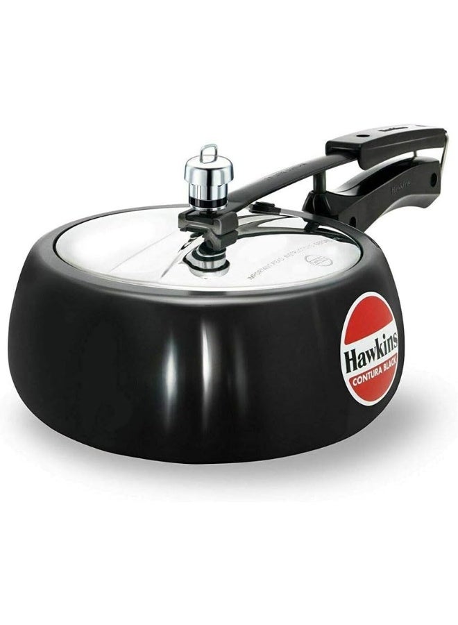 Hawkins 3.5 Liters Contura Hard Anodised Aluminium Pressure Cooker,With Inner Lid,Black - Image 1