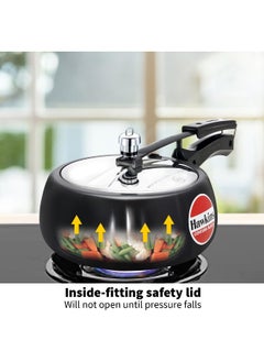Hawkins 3.5 Liters Contura Hard Anodised Aluminium Pressure Cooker,With Inner Lid,Black  - Image 5