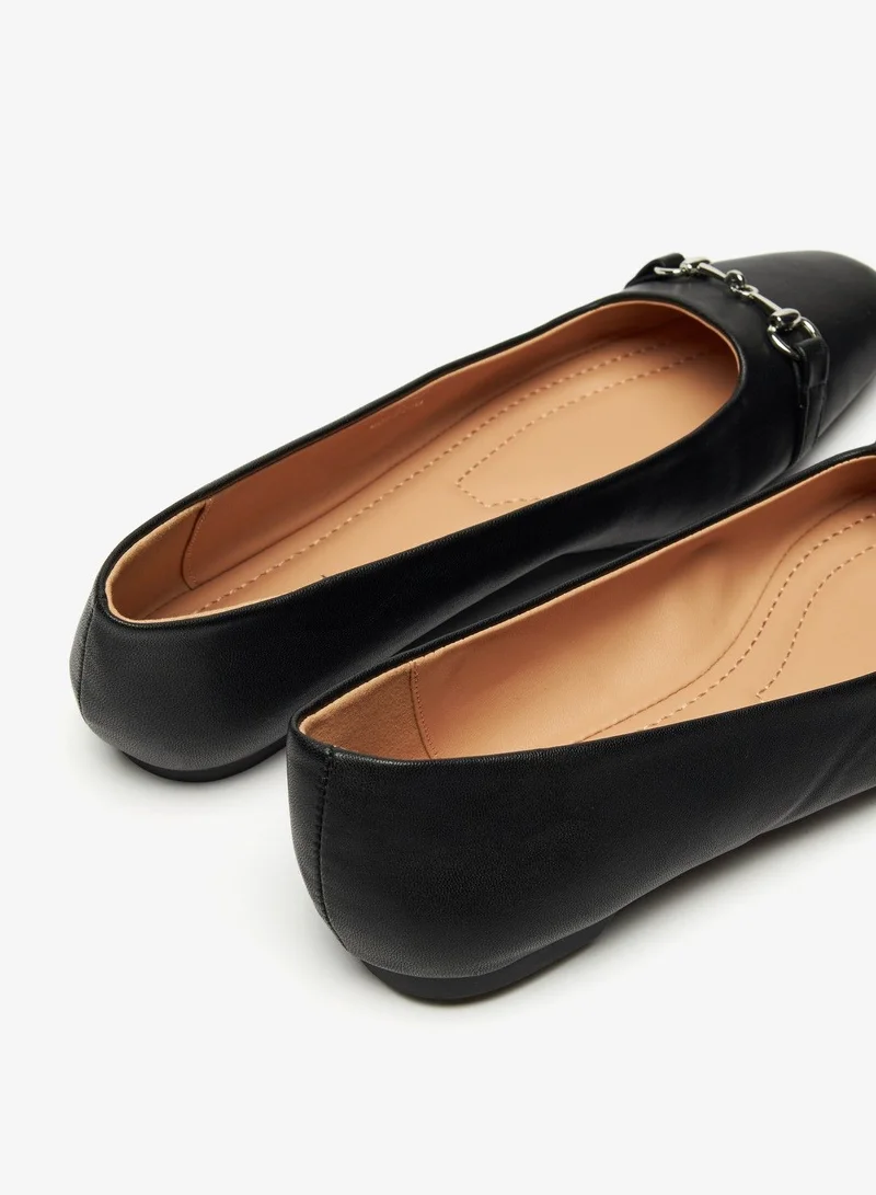 Le Confort Solid Slip-On Square Toe Ballerina Shoes